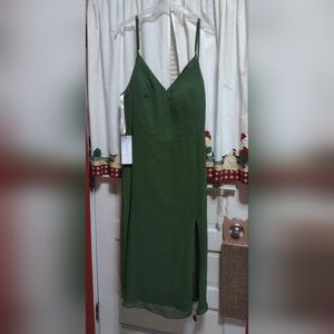 Olive Green Azazie Bridesmaid Dress Size A24